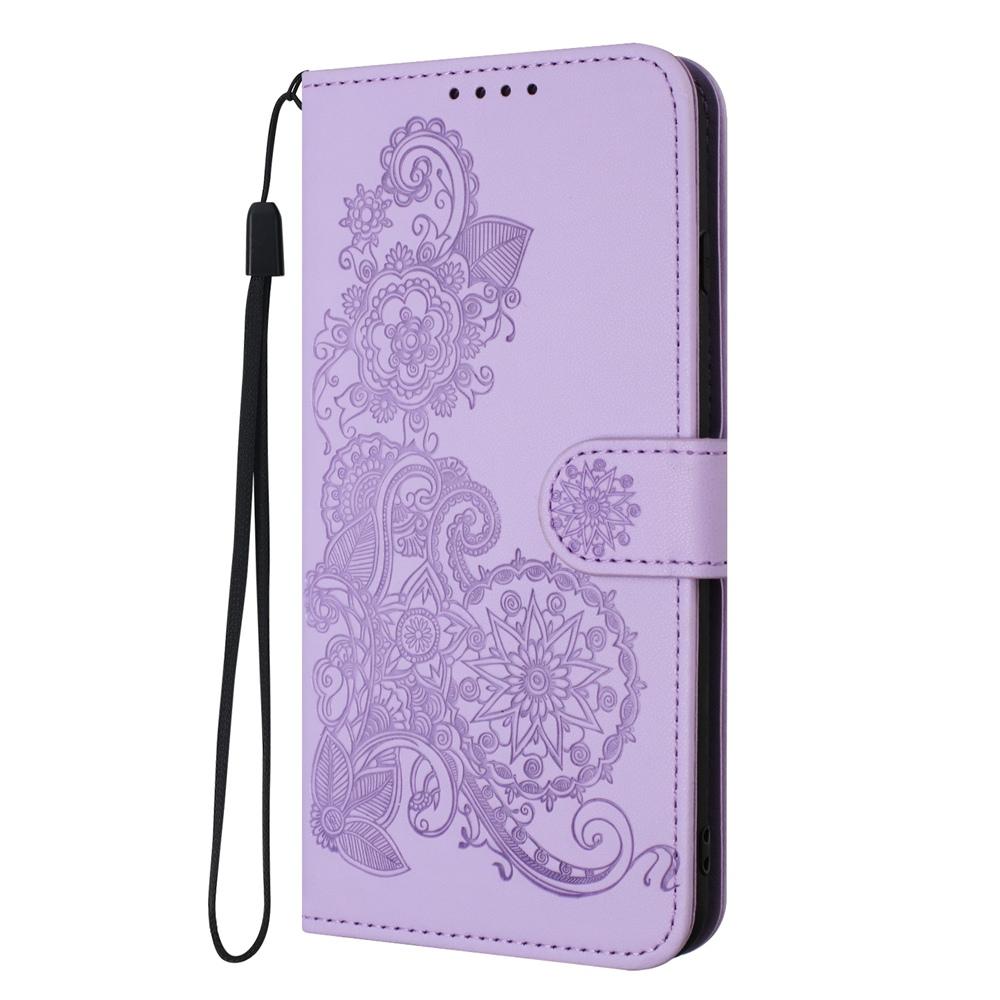 For vivo V50 Lite 4G / 5G Datura Flower Embossed Flip Leather Phone Case(Purple)