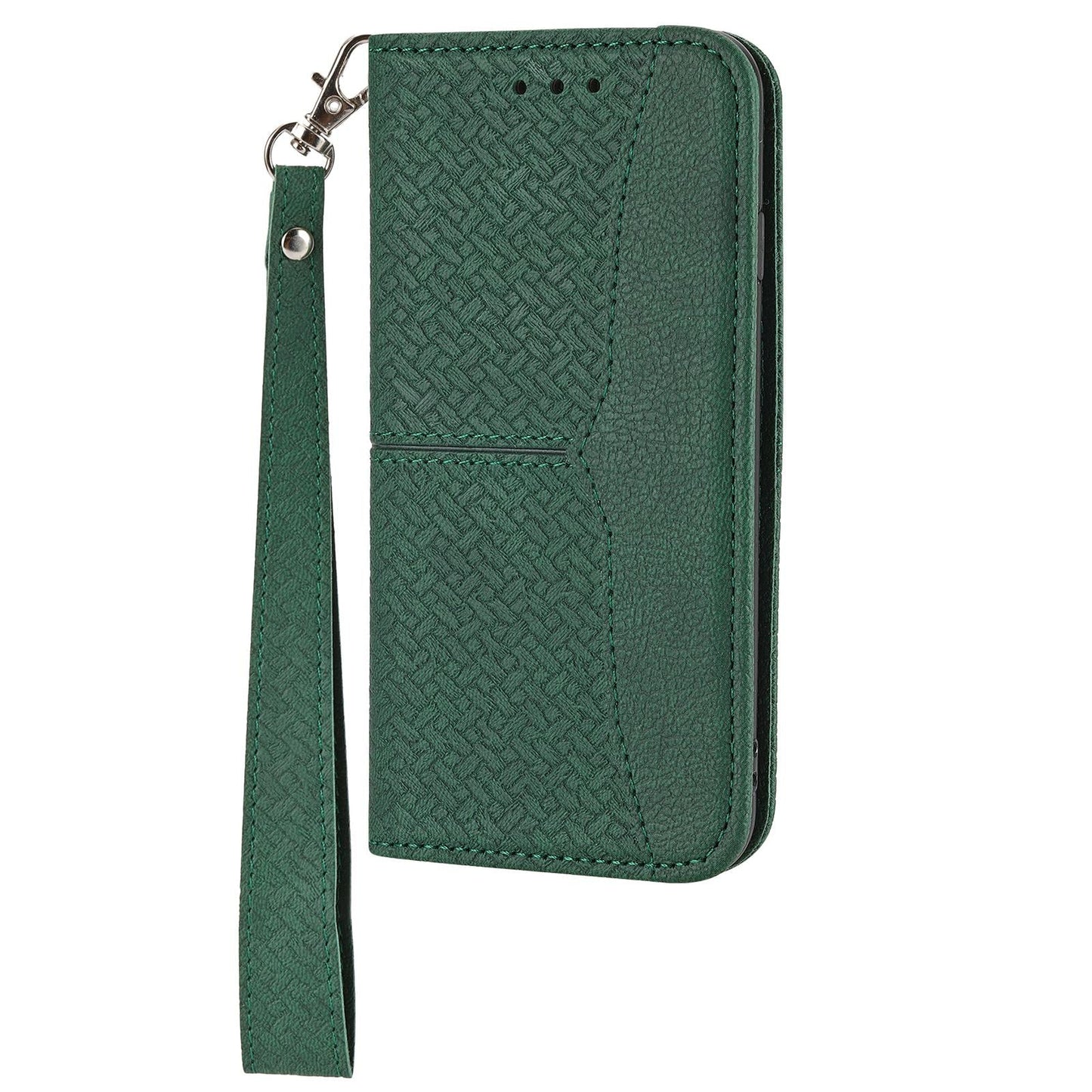 For Samsung Galaxy S25 Edge 5G Woven Texture Stitching Magnetic Leather Phone Case(Green)