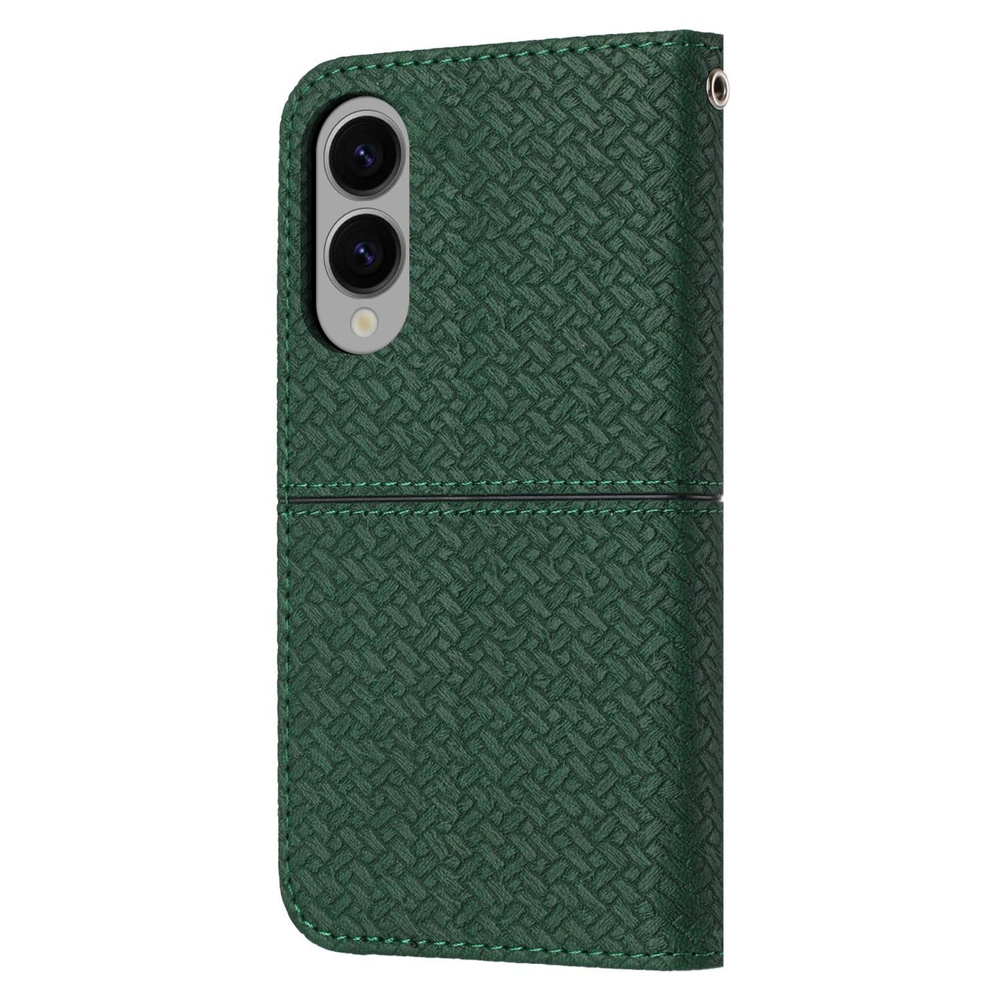 For Samsung Galaxy S25 Edge 5G Woven Texture Stitching Magnetic Leather Phone Case(Green)