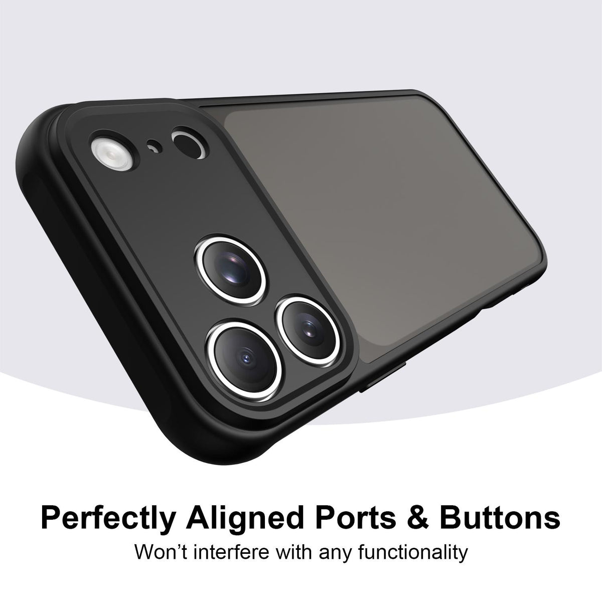Compatible with iPhone 18 Pro Max Fan Dun Series TPU Dual-Layer PC Frosted Phone Case - Black