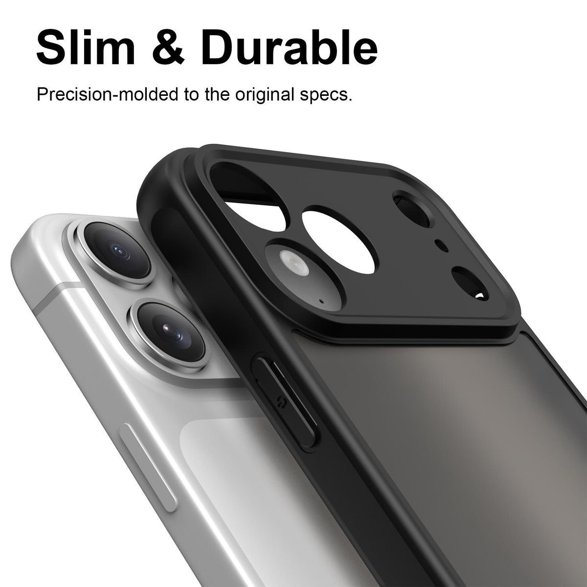 Compatible with iPhone 18 Pro Max Fan Dun Series TPU Dual-Layer PC Frosted Phone Case - Black