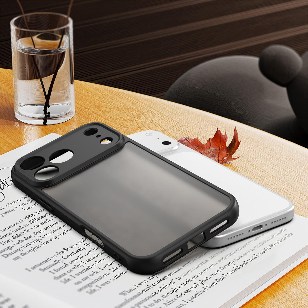 Compatible with iPhone 18 Pro Max Fan Dun Series TPU Dual-Layer PC Frosted Phone Case - Black