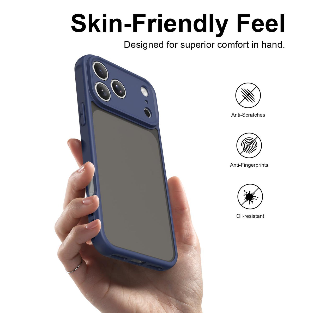 Compatible with iPhone 18 Pro Max Fan Dun Series TPU Dual-Layer PC Frosted Phone Case - Blue
