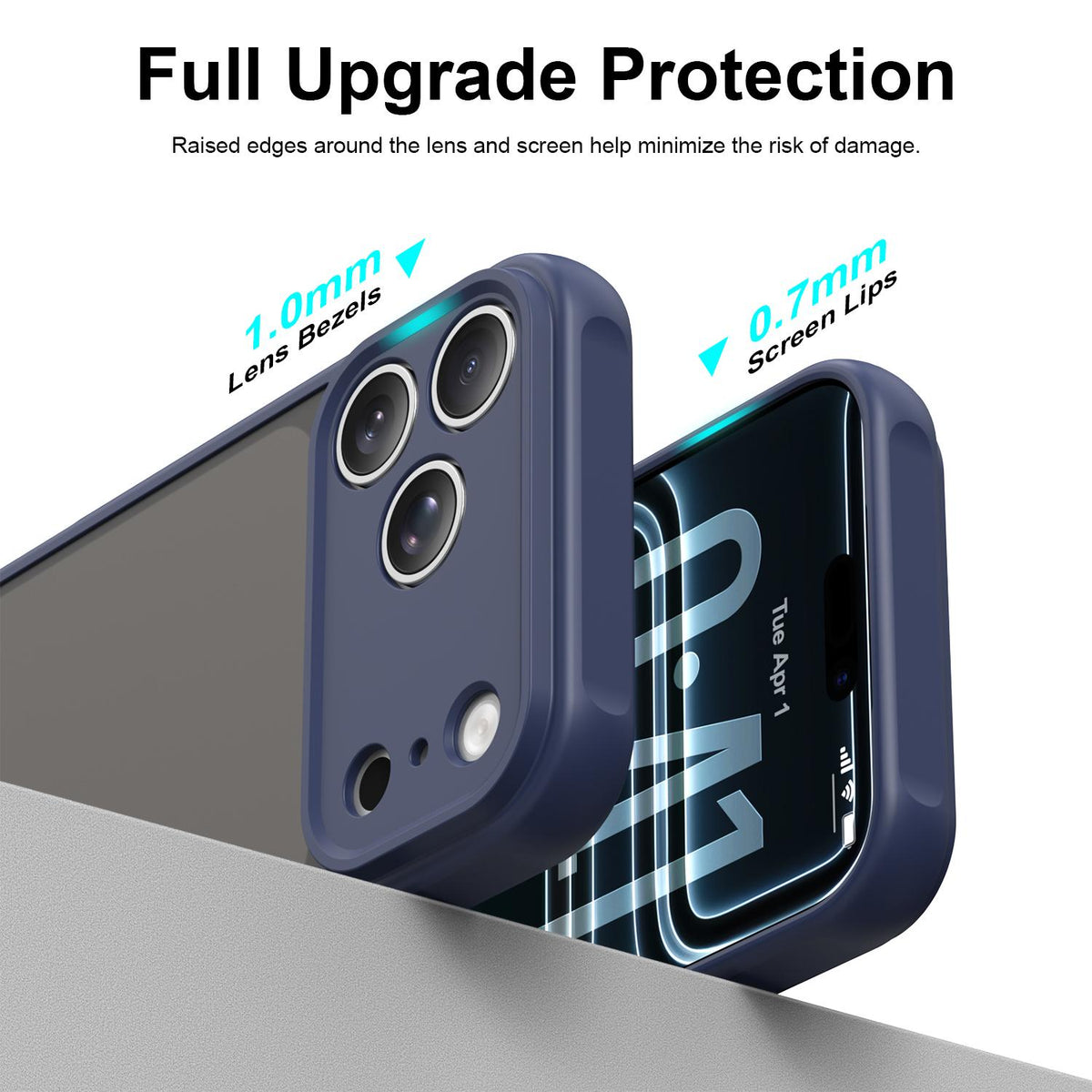 Compatible with iPhone 18 Pro Max Fan Dun Series TPU Dual-Layer PC Frosted Phone Case - Blue