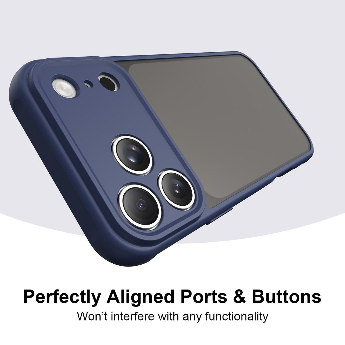 Compatible with iPhone 18 Pro Max Fan Dun Series TPU Dual-Layer PC Frosted Phone Case - Blue