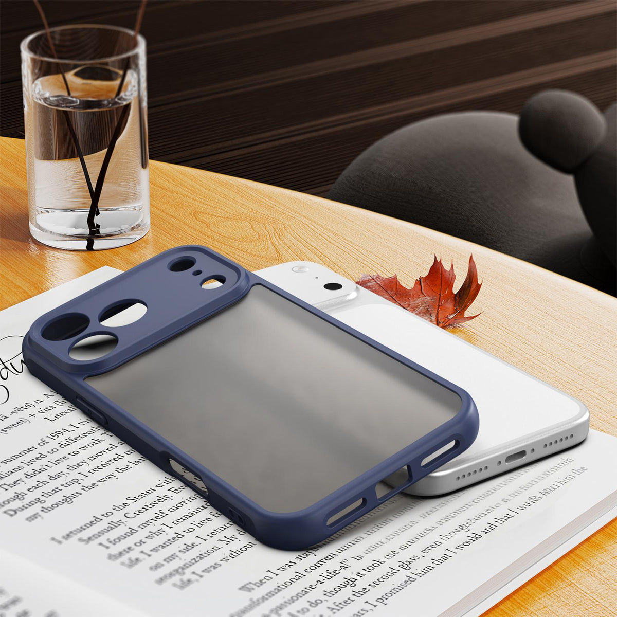 Compatible with iPhone 18 Pro Max Fan Dun Series TPU Dual-Layer PC Frosted Phone Case - Blue