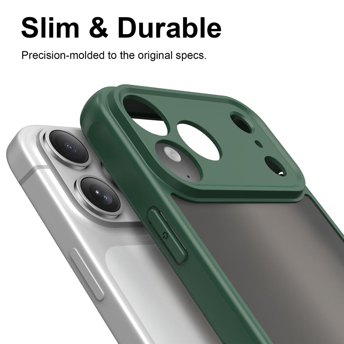 Compatible with iPhone 18 Pro Max Fan Dun Series TPU Dual-Layer PC Frosted Phone Case - Green