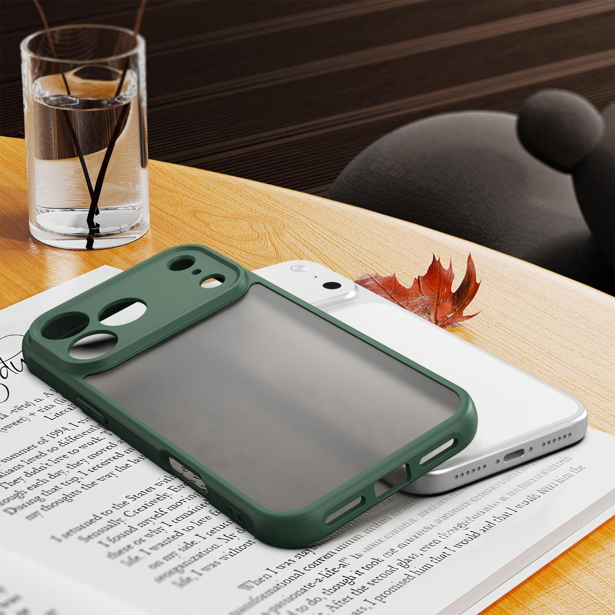 Compatible with iPhone 18 Pro Max Fan Dun Series TPU Dual-Layer PC Frosted Phone Case - Green