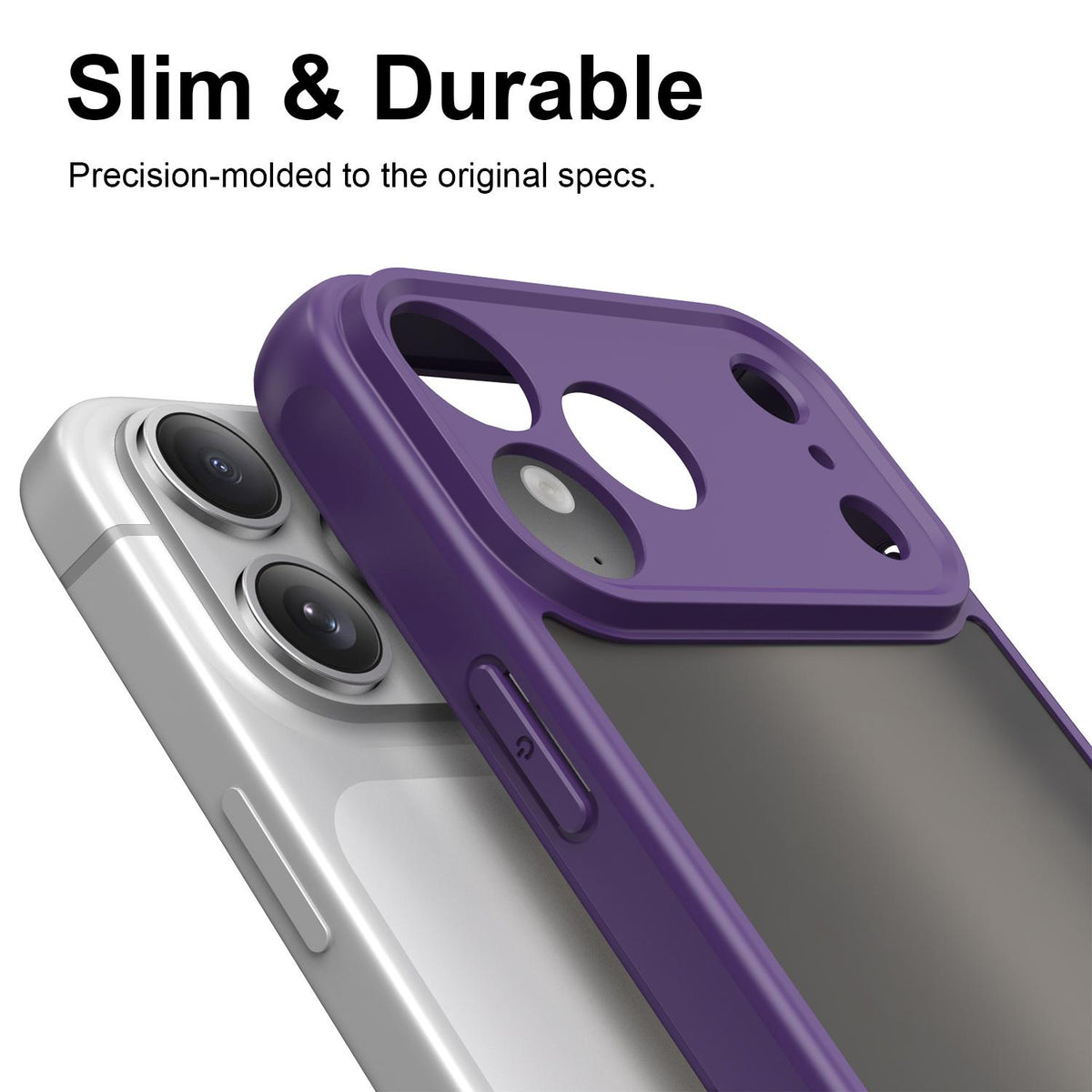 Compatible with iPhone 18 Pro Max Fan Dun Series TPU Dual-Layer PC Frosted Phone Case - Purple