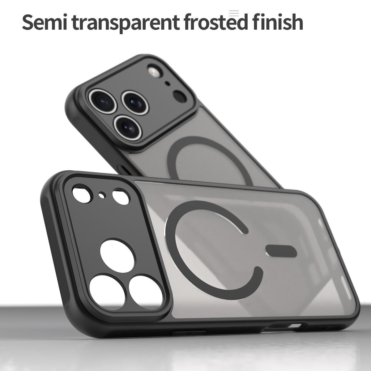 Compatible with iPhone 18 Pro Max Fan Dun Series TPU Dual-Layer PC Frosted Magsafe Phone Case - Black