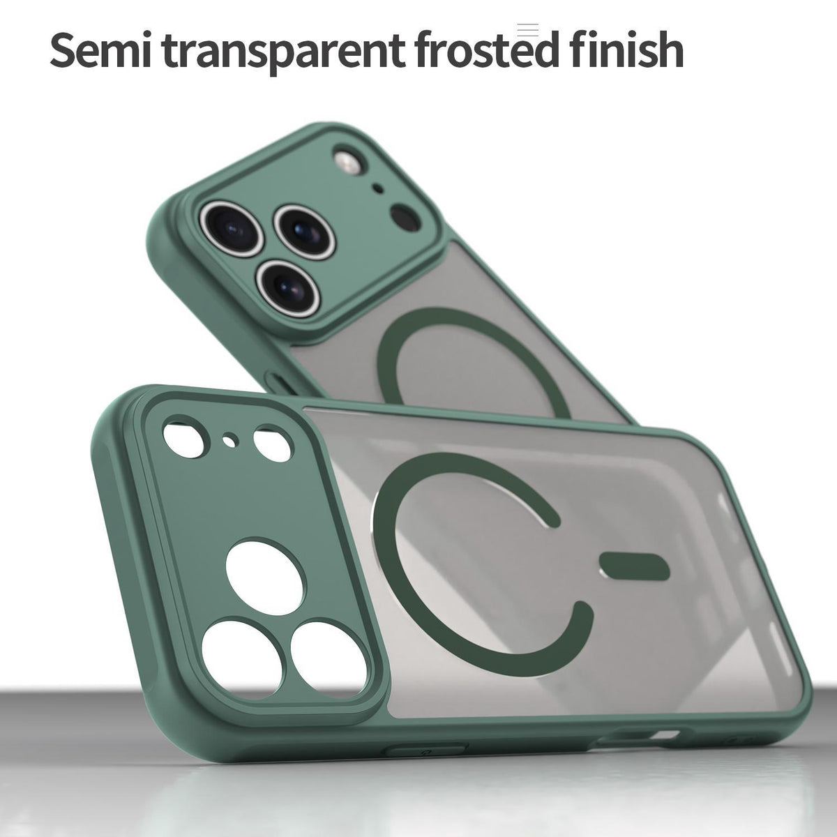 Compatible with iPhone 18 Pro Max Fan Dun Series TPU Dual-Layer PC Frosted Magsafe Phone Case - Green