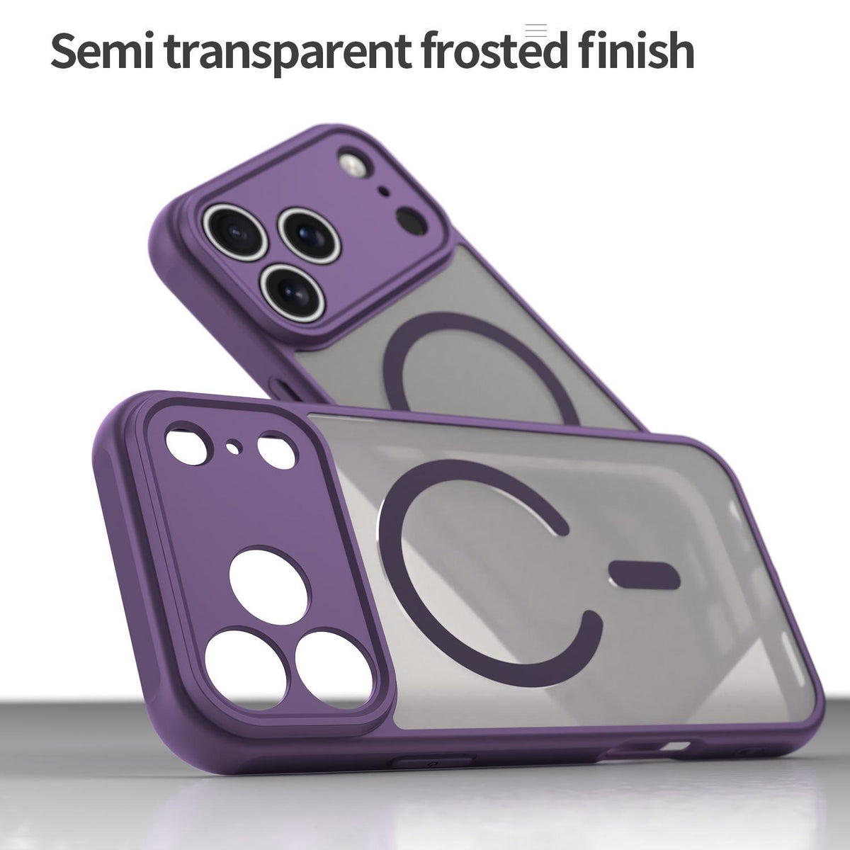 Compatible with iPhone 18 Pro Max Fan Dun Series TPU Dual-Layer PC Frosted Magsafe Phone Case - Purple