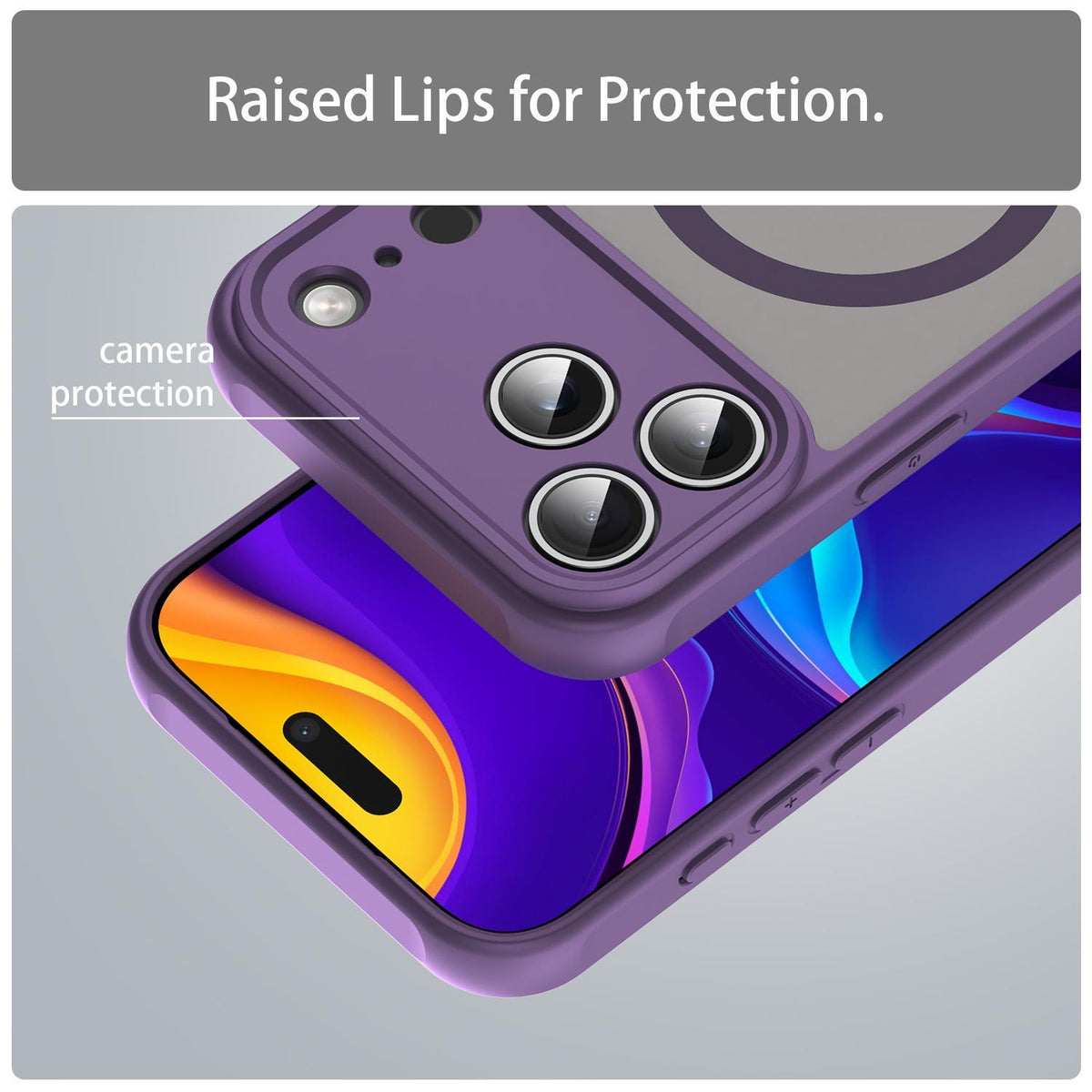 Compatible with iPhone 18 Pro Max Fan Dun Series TPU Dual-Layer PC Frosted Magsafe Phone Case - Purple
