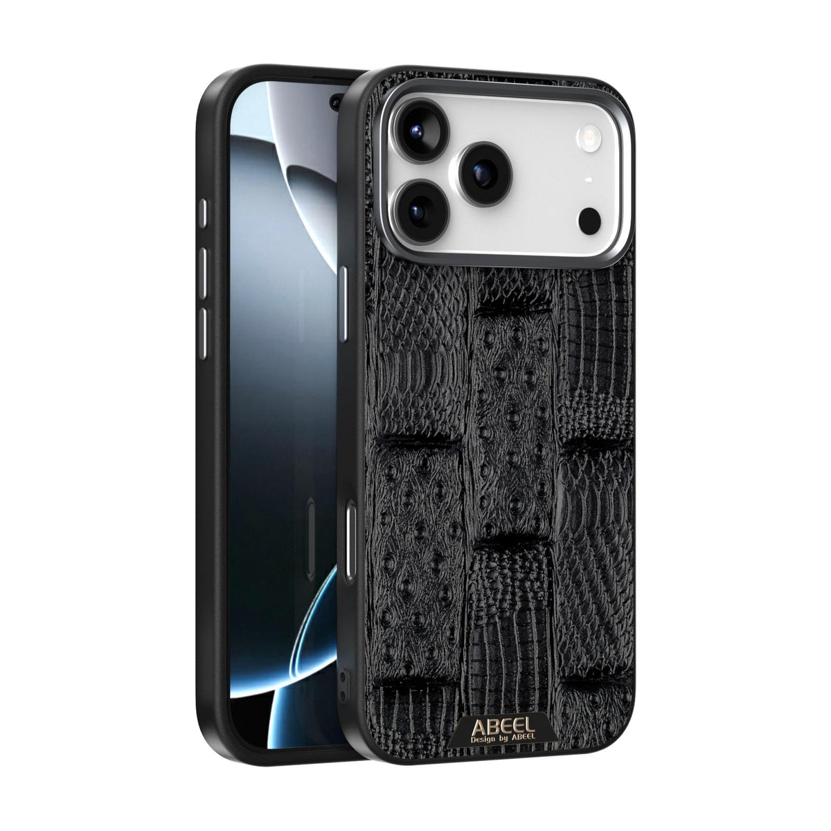 Compatible with iPhone 18 Pro Max & 17 Pro Max ABEEL Beast Pattern 6D Micro-Embossed MagSafe  Leather Phone Case - Black