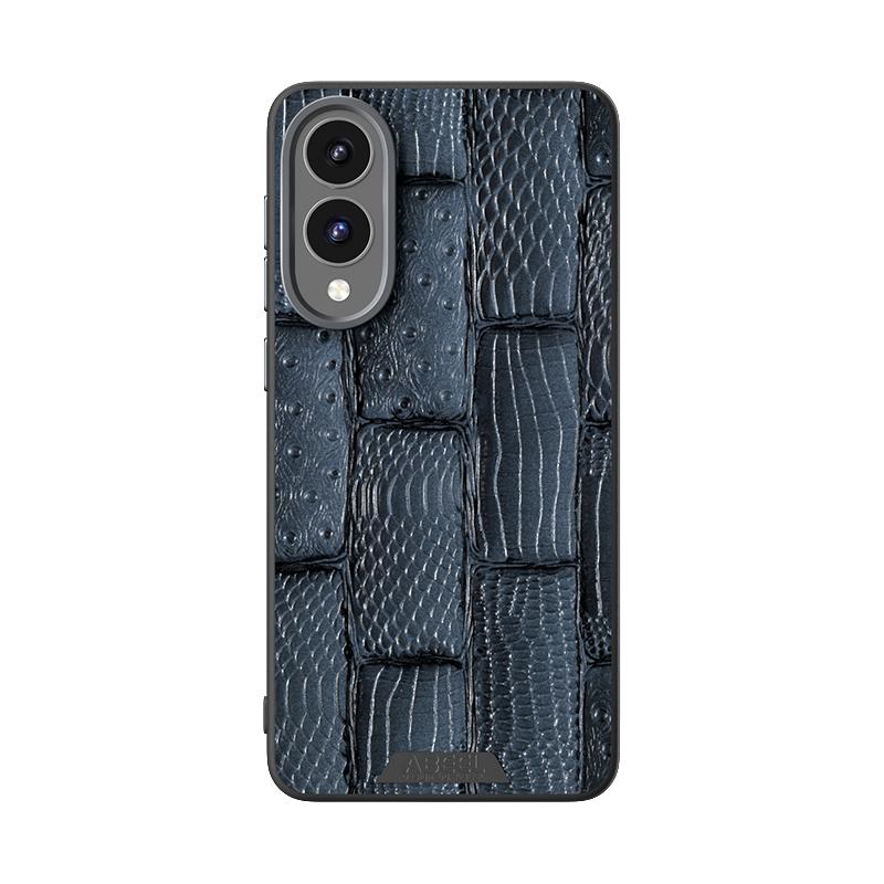 For Samsung Galaxy S25 Edge 5G ABEEL Beast Pattern 6D Micro-Embossed MagSafe Genuine Leather Phone Case(Blue)