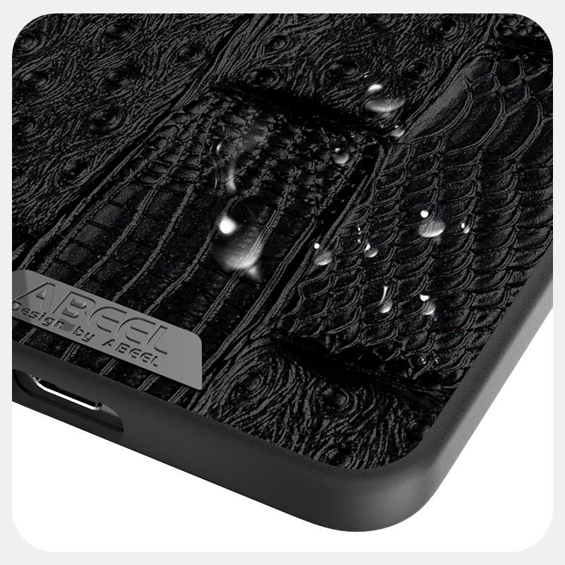 For Samsung Galaxy S25 Edge 5G ABEEL Beast Pattern 6D Micro-Embossed MagSafe Genuine Leather Phone Case(Blue)