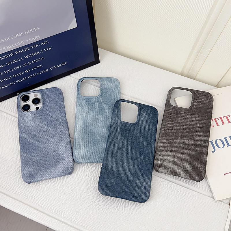 Compatible with iPhone 18 Pro Max Denim MagSafe Magnetic PC + PU Phone Case - Grayish Blue