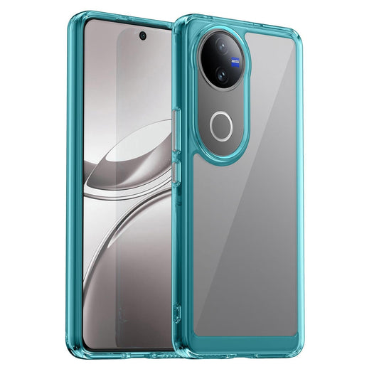 For vivo V50 Colorful Series Acrylic Hybrid TPU Phone Case(Transparent Blue)