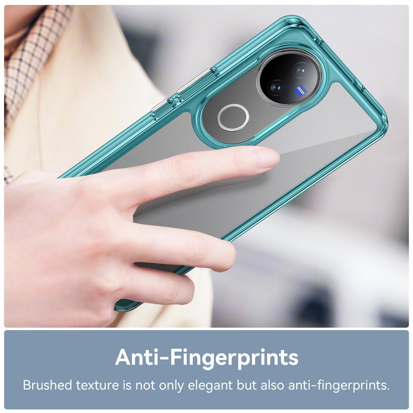 For vivo V50 Colorful Series Acrylic Hybrid TPU Phone Case(Transparent Blue)