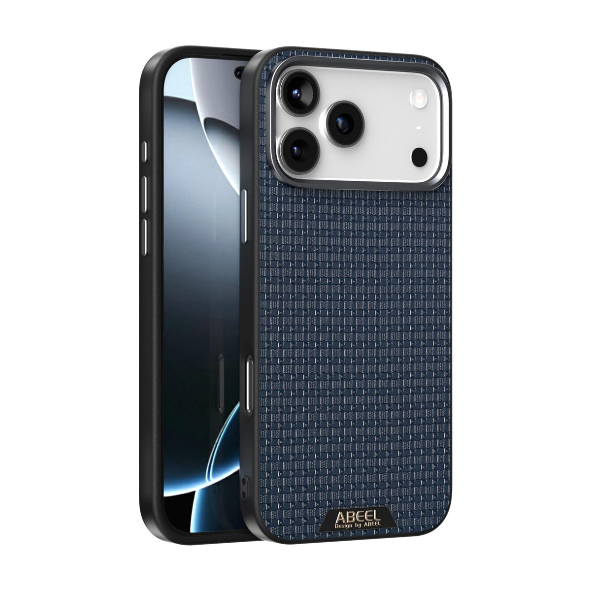 Compatible with iPhone 18 Pro Max & 17 Pro Max ABEEL Ruyi Pattern 6D Micro Relief MagSafe Leather Phone Case - Blue
