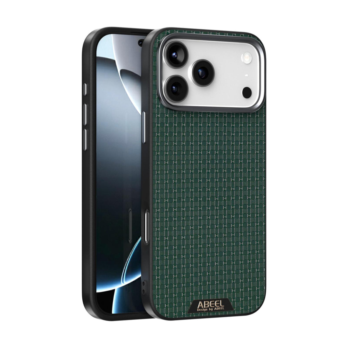 Compatible with iPhone 18 Pro Max & 17 Pro Max ABEEL Ruyi Pattern 6D Micro Relief MagSafe Leather Phone Case - Green