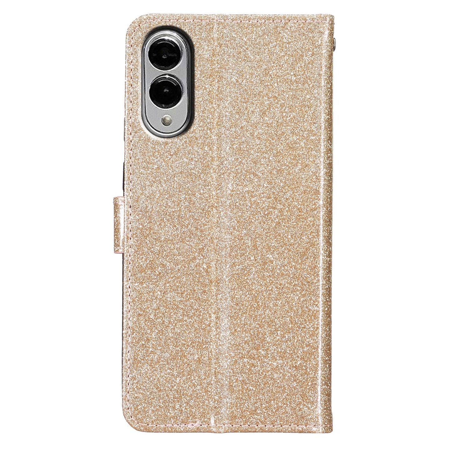 For Samsung Galaxy S25 Edge 5G Glitter Powder Flip Leather Phone Case(Gold)