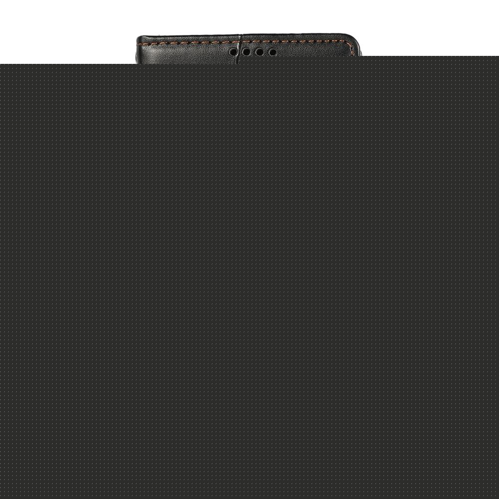 For Samsung Galaxy S25 Edge 5G PU Genuine Leather Texture Embossed Line Phone Case(Black)