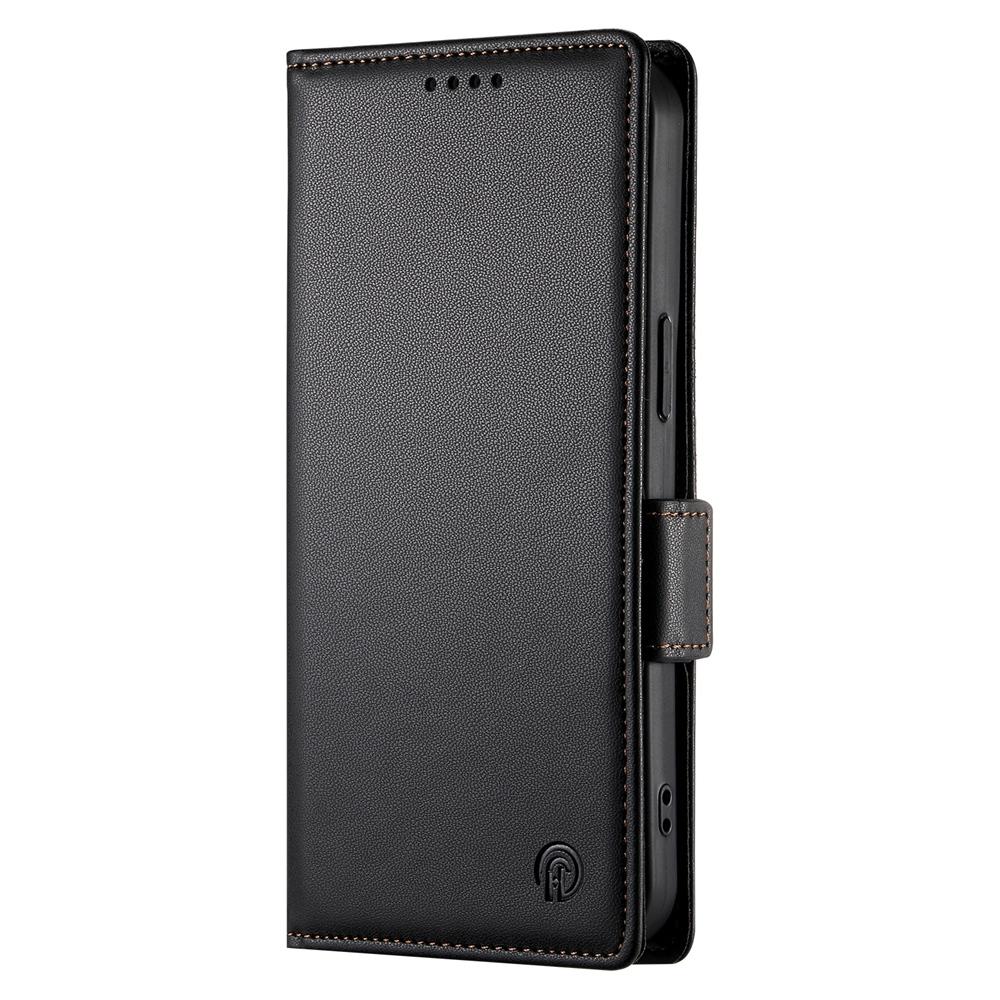 For vivo V50 Side Buckle Magnetic Frosted Leather Phone Case(Black)