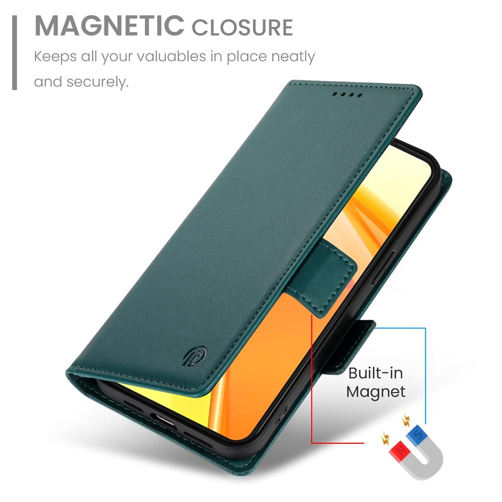 For vivo V50 Side Buckle Magnetic Frosted Leather Phone Case(Dark Green)