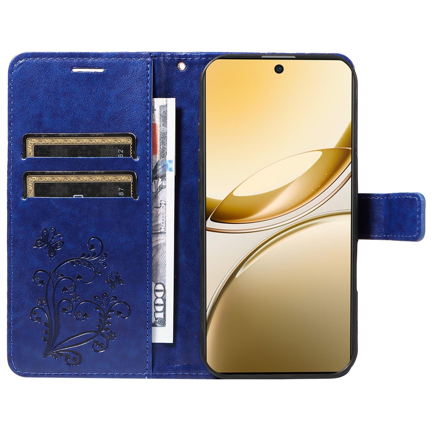 For vivo V50 5G Global 3D Butterfly Embossed Pattern Flip Leather Phone Case(Blue)