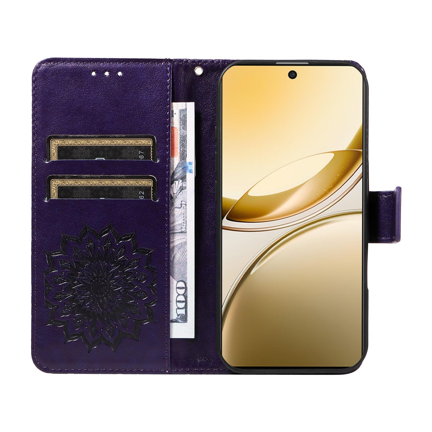 For vivo V50 5G Global Embossed Sunflower Pattern Flip Leather Phone Case(Purple)