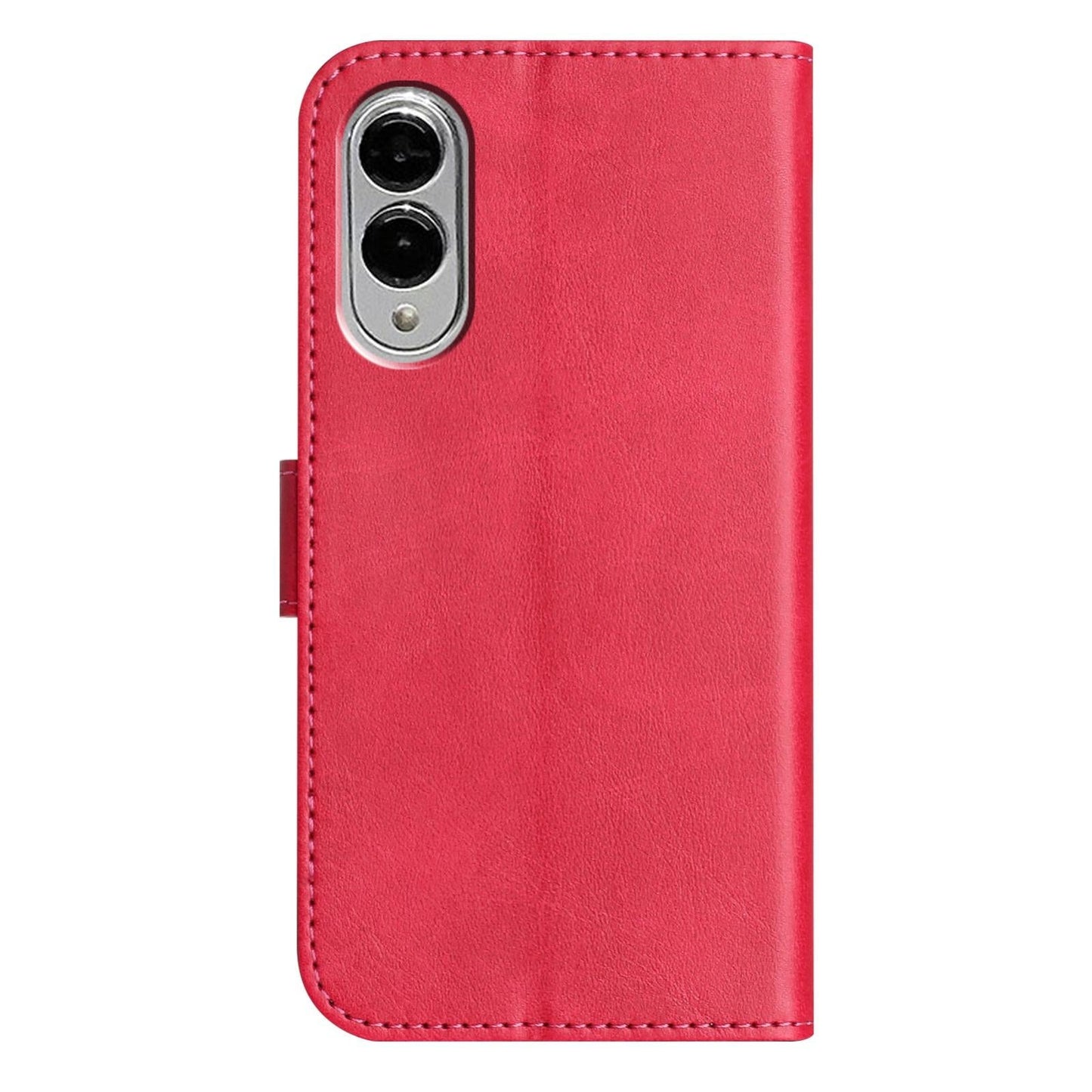 For Samsung Galaxy S25 Edge 5G Dual-Folded S-shape Leather Phone Case(Rose Red)