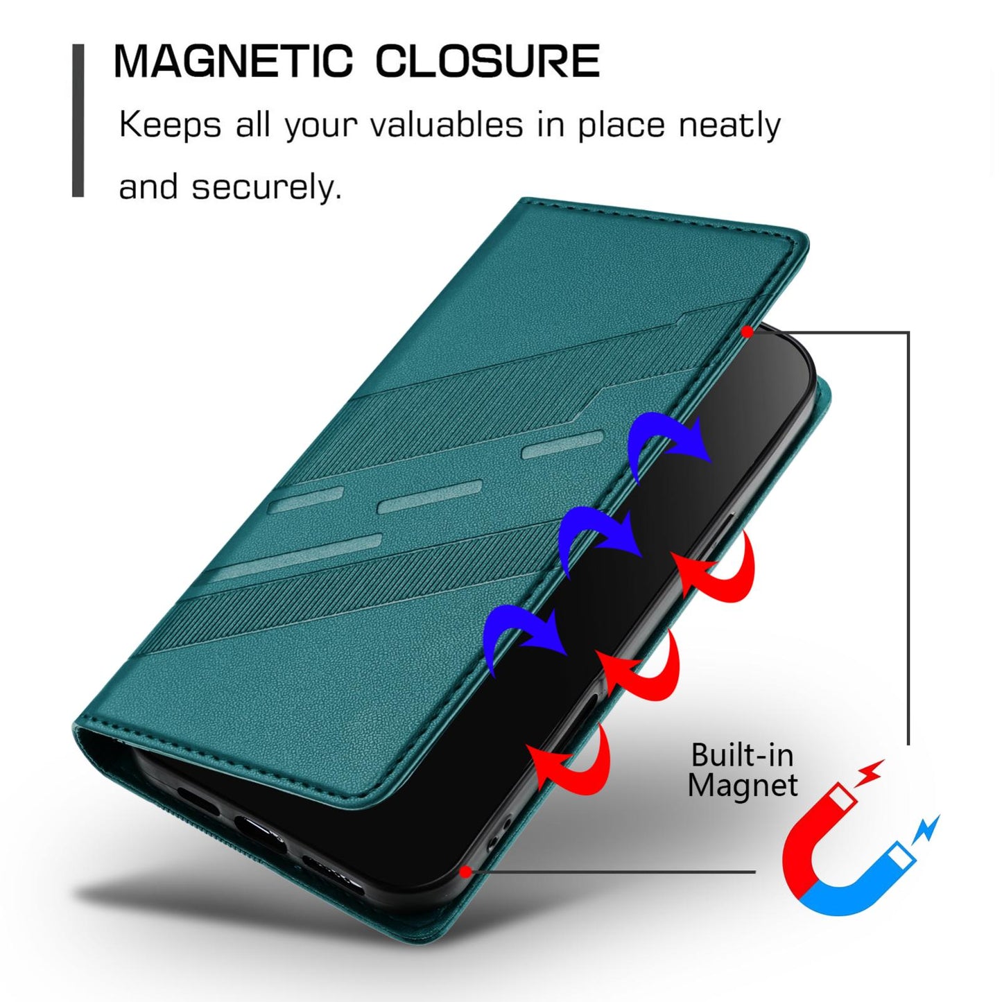 For OPPO K13 5G Embossed Multi-functional Wallet Retro Leather Phone Case(Dark Green)