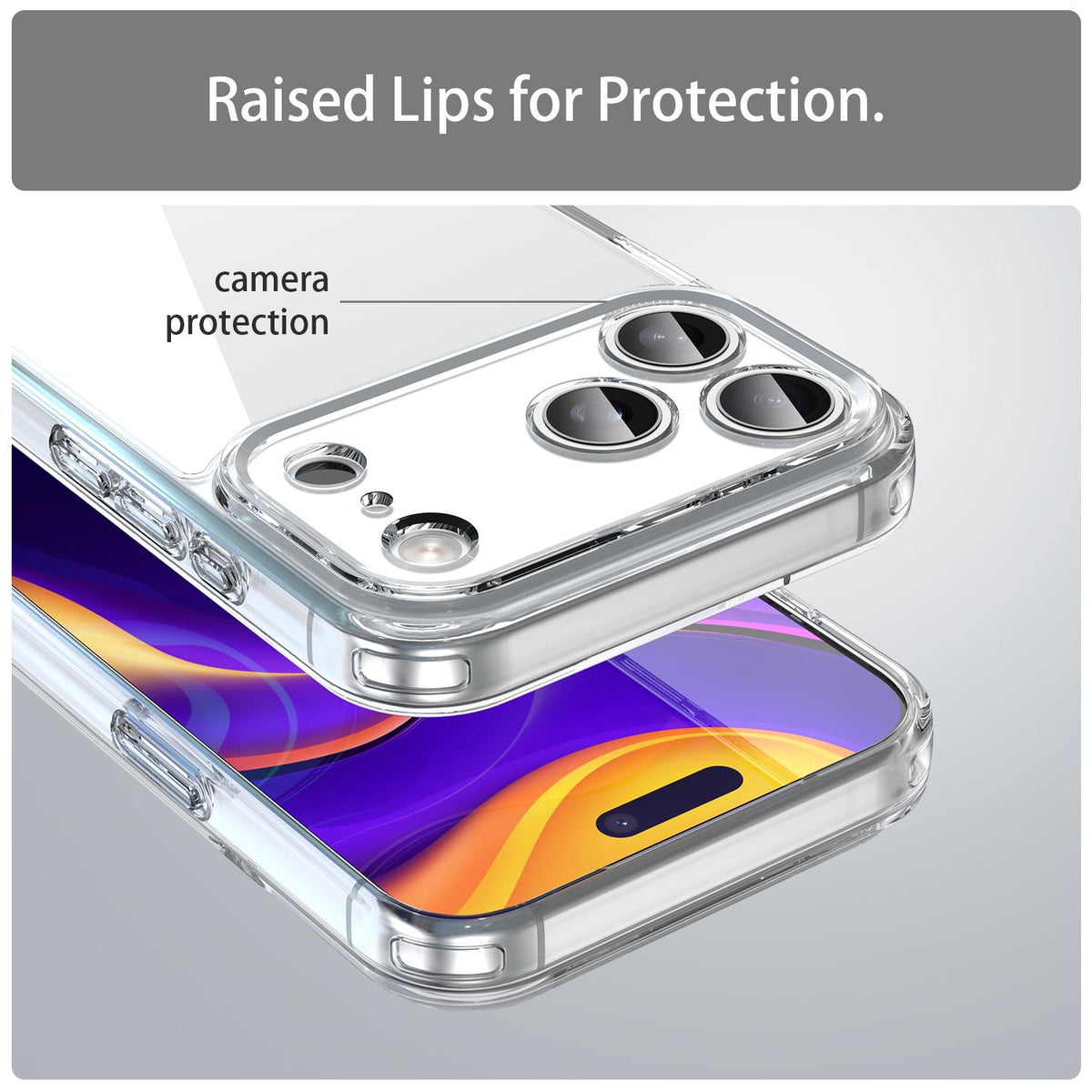 Compatible with iPhone 18 Pro Max PC Dual-Layer TPU Airbag Shockproof Phone Case - Transparent