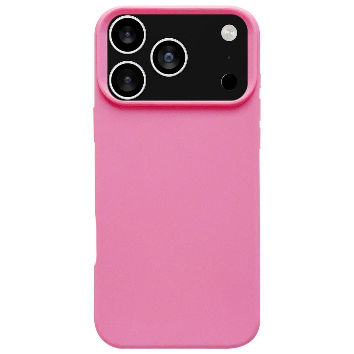 Compatible with iPhone 18 Pro Max & 17 Pro Max Dopamine Simple Imitation Liquid Silicone Phone Case - Rose Pink