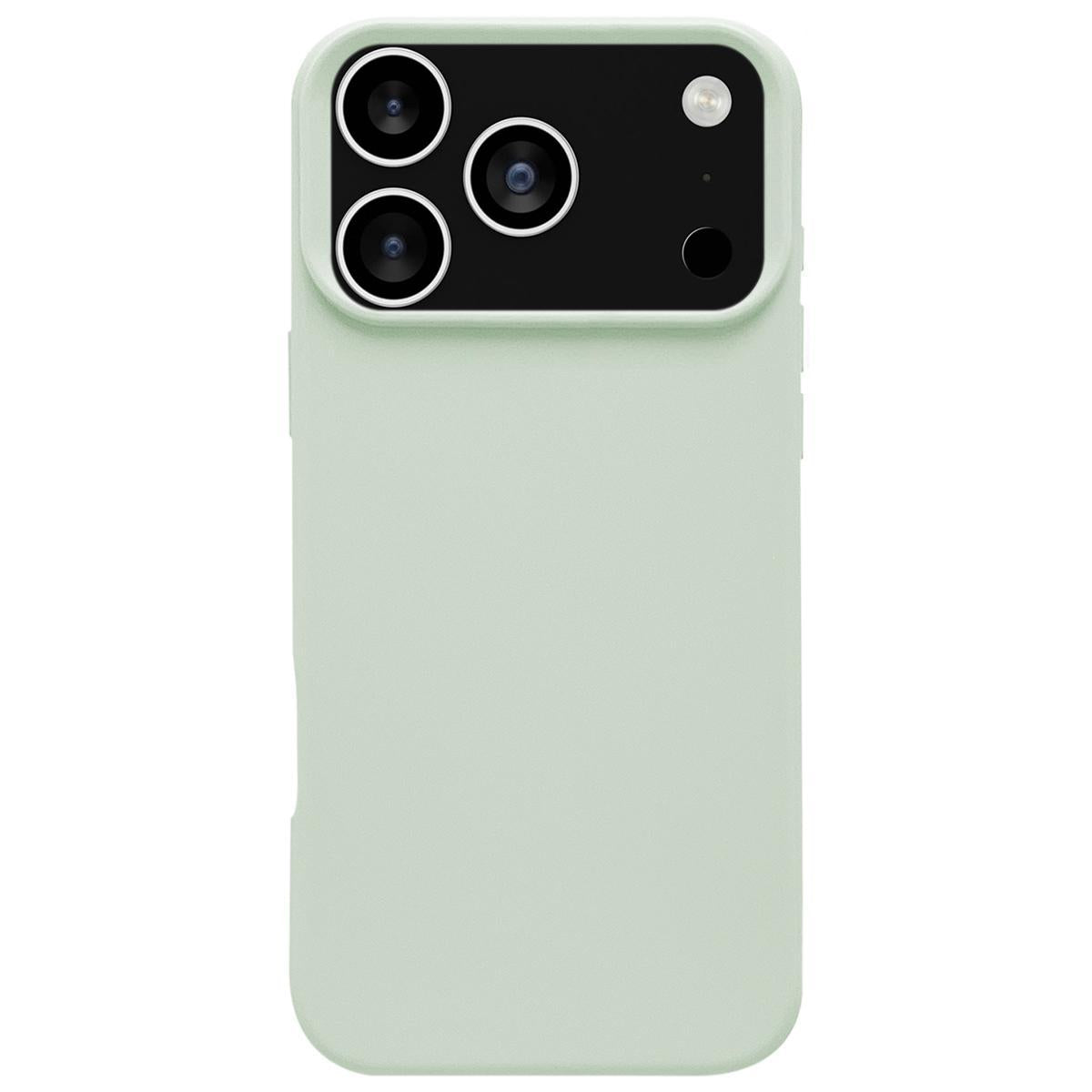 Compatible with iPhone 18 Pro Max & 17 Pro Max Dopamine Simple Imitation Liquid Silicone Phone Case - Milk Green
