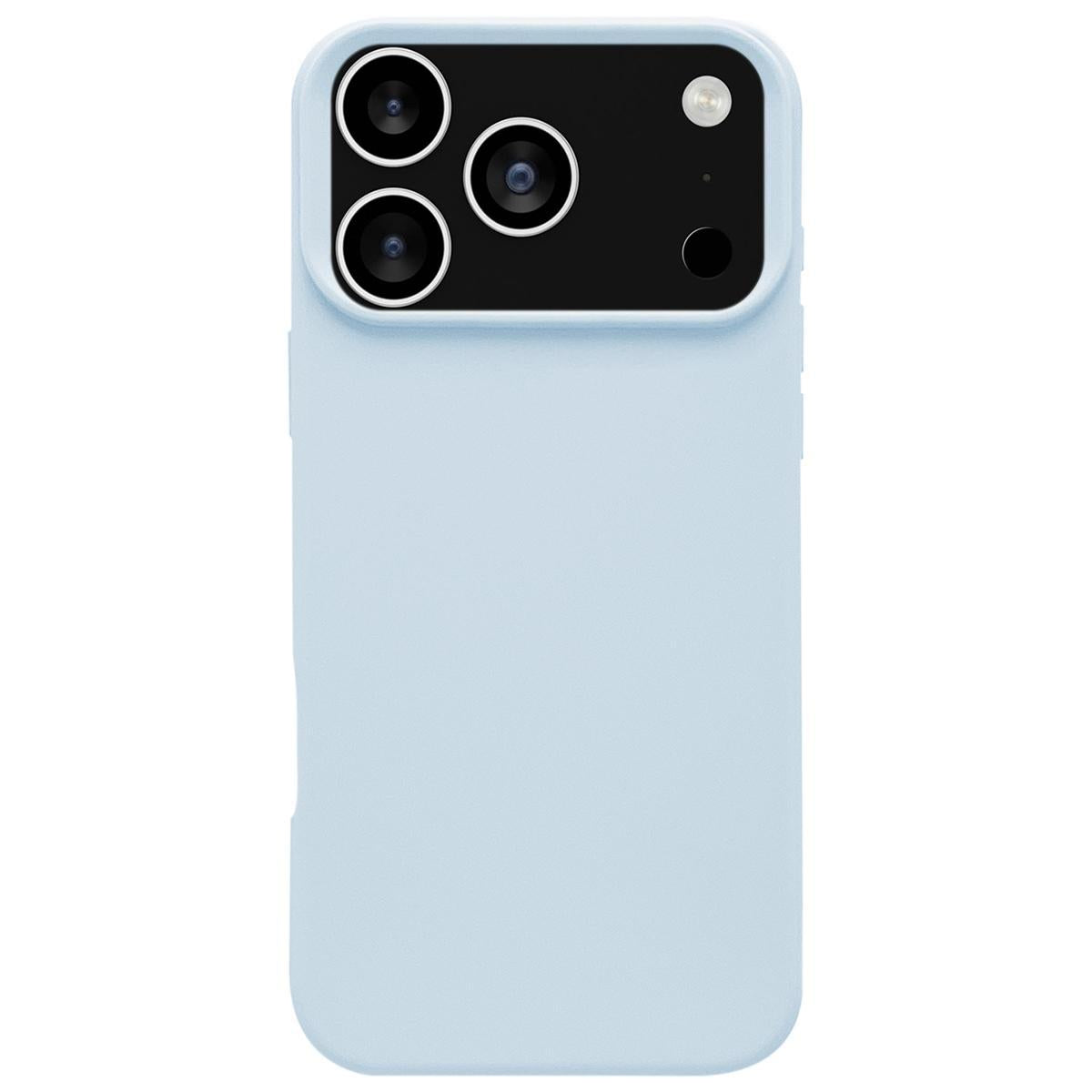 Compatible with iPhone 18 Pro Max & 17 Pro Max Dopamine Simple Imitation Liquid Silicone Phone Case - Cream Blue