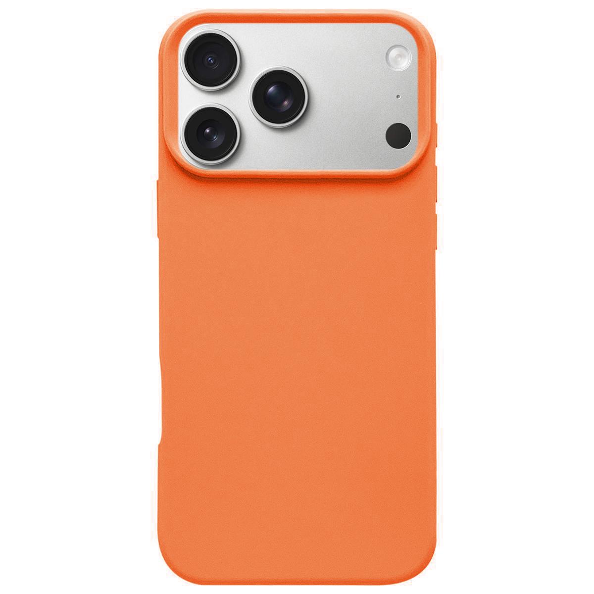 Compatible with iPhone 18 Pro Max & 17 Pro Max Dopamine Simple Imitation Liquid Silicone Phone Case - Orange