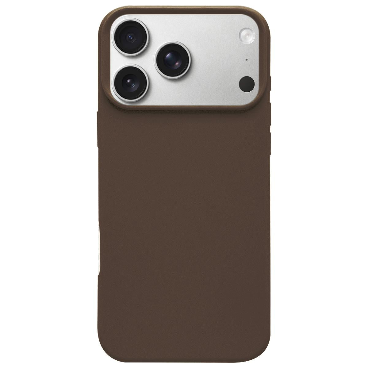Compatible with iPhone 18 Pro Max & 17 Pro Max Dopamine Simple Imitation Liquid Silicone Phone Case - Brown