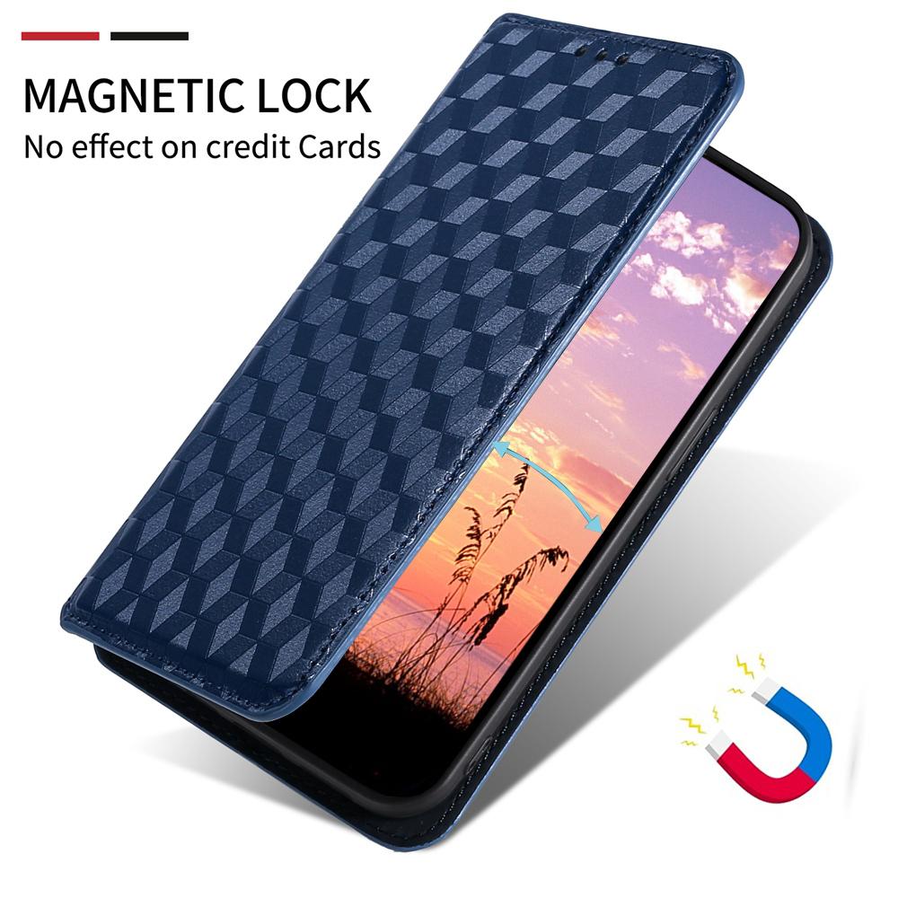 For OPPO K13 5G / K13X 5G / K12S 5G Cubic Grid Texture Flip Leather Phone Case(Blue)