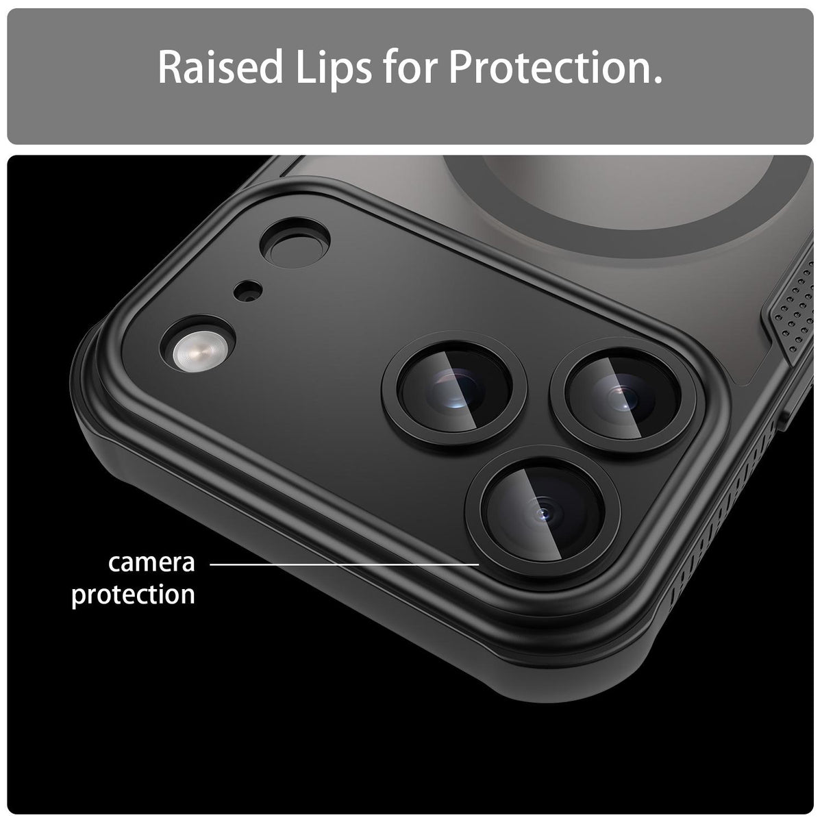 Compatible with iPhone 18 Pro Max Armor Glaze MagSafe Magnetic Phone Case - Black