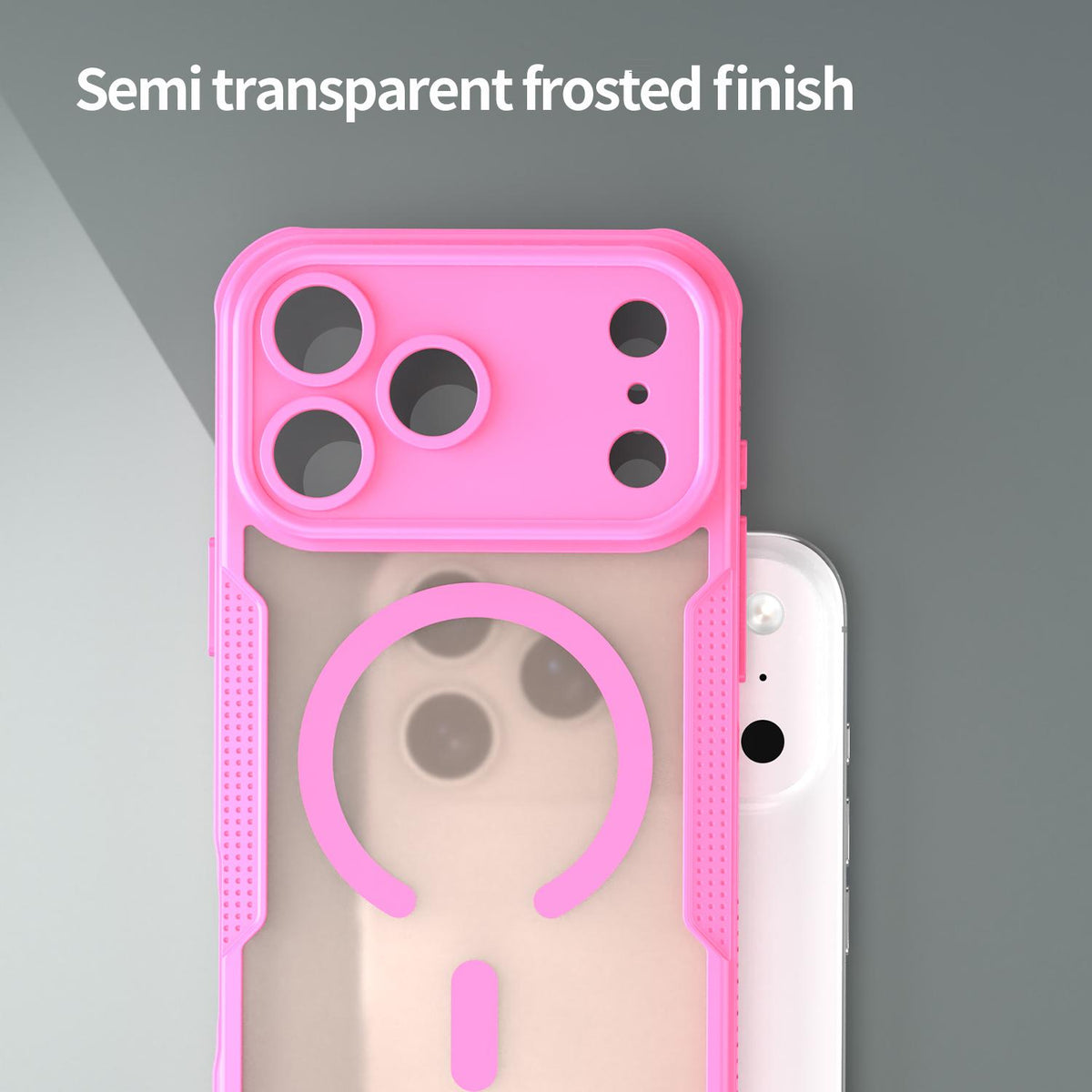 Compatible with iPhone 18 Pro Max Armor Glaze MagSafe Magnetic Phone Case - Pink