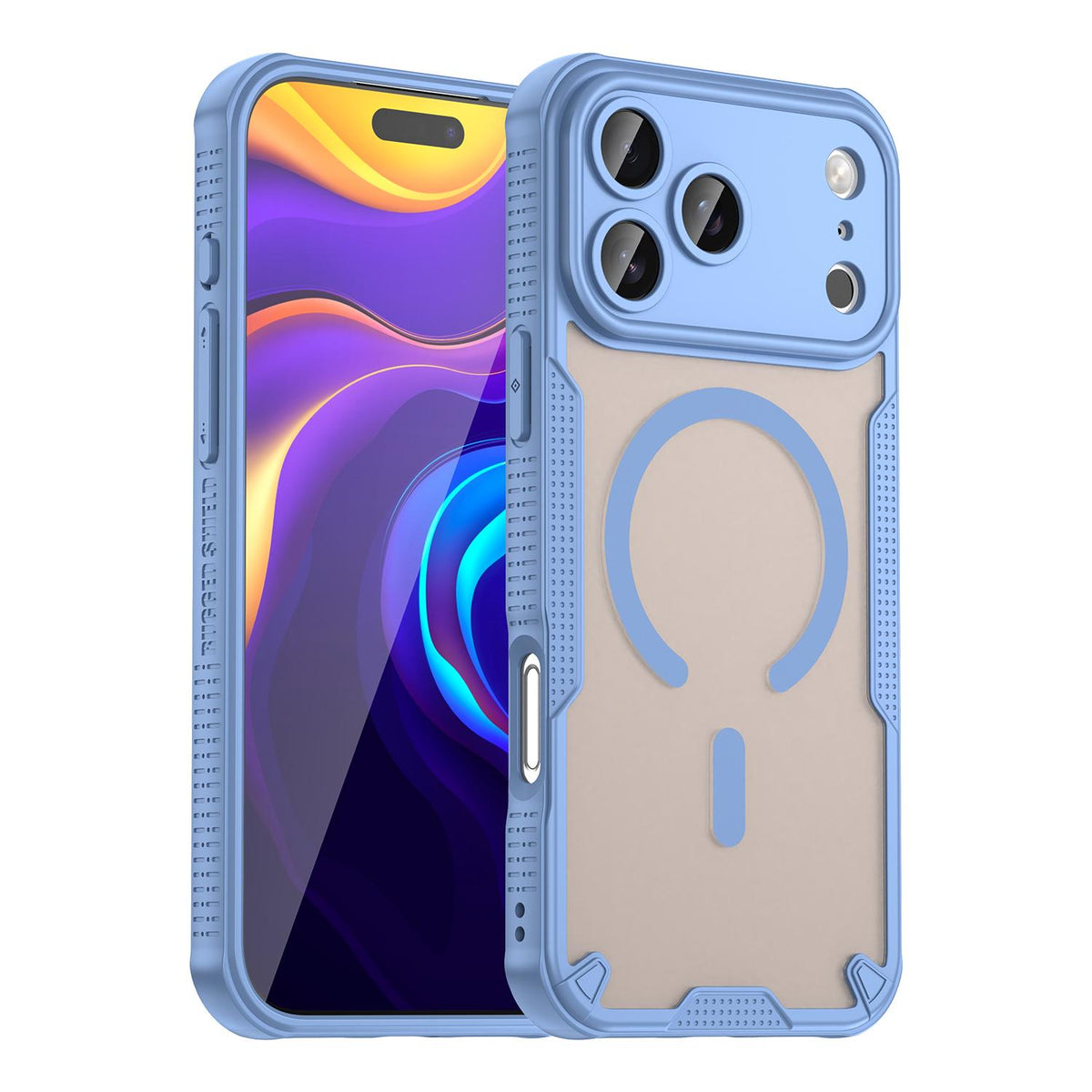 Compatible with iPhone 18 Pro Max Armor Glaze MagSafe Magnetic Phone Case - Blue