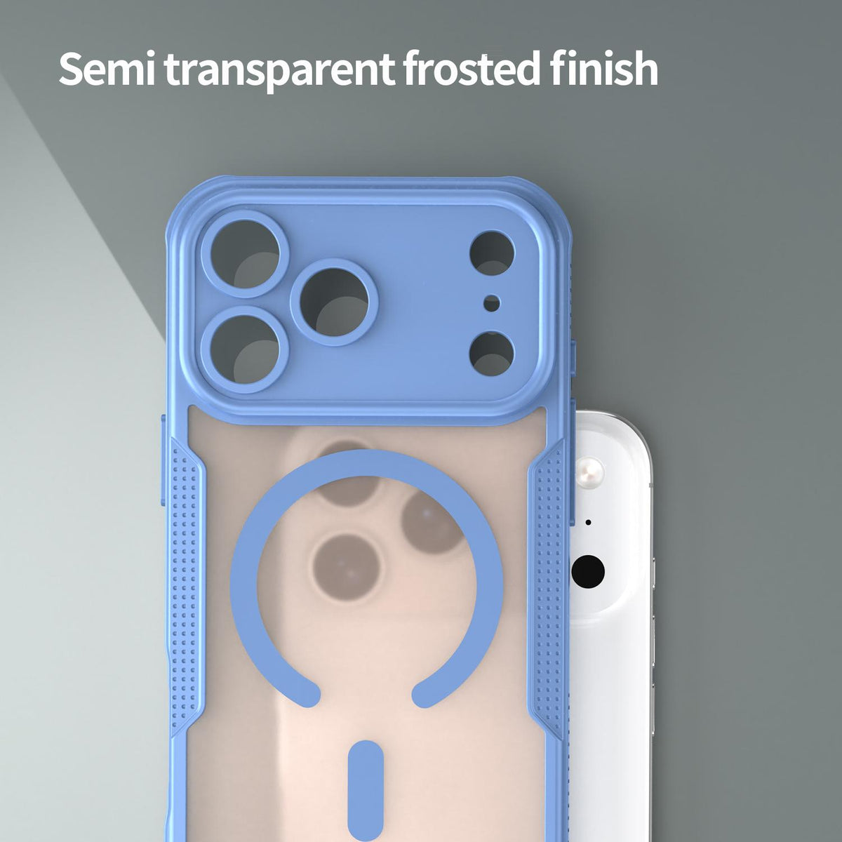 Compatible with iPhone 18 Pro Max Armor Glaze MagSafe Magnetic Phone Case - Blue
