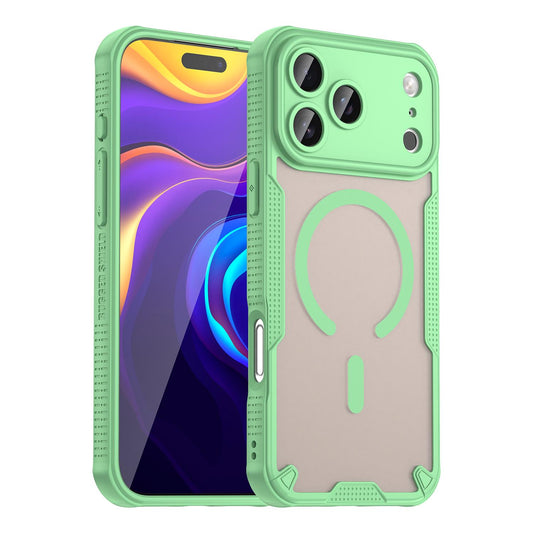 Compatible with iPhone 18 Pro Max Armor Glaze MagSafe Magnetic Phone Case - Green