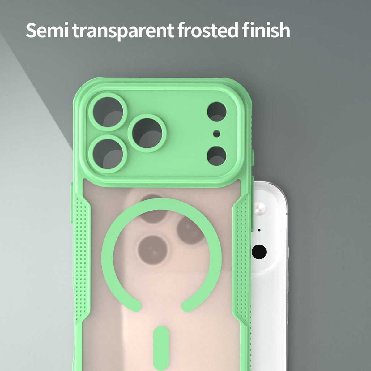 Compatible with iPhone 18 Pro Max Armor Glaze MagSafe Magnetic Phone Case - Green