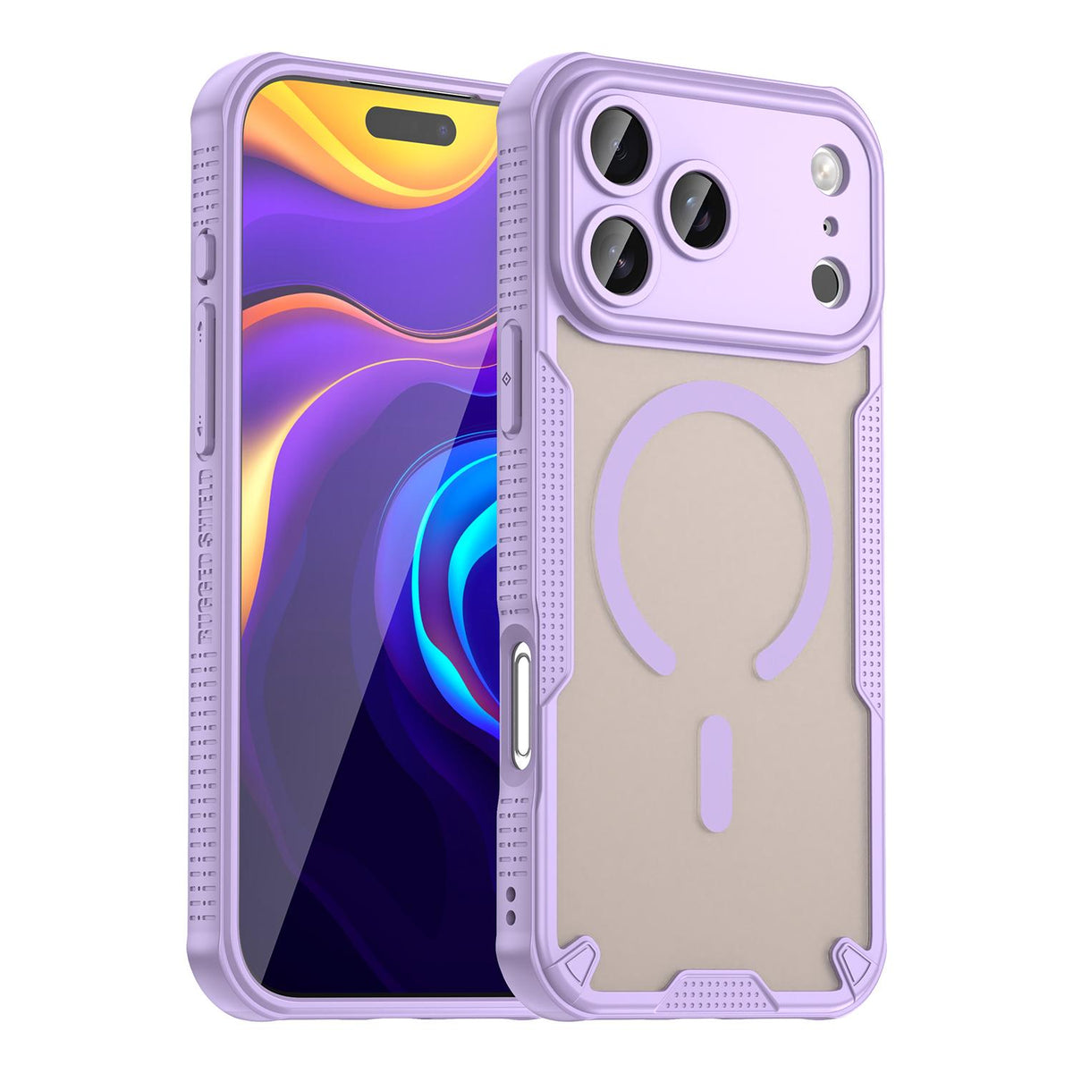 Compatible with iPhone 18 Pro Max Armor Glaze MagSafe Magnetic Phone Case - Purple