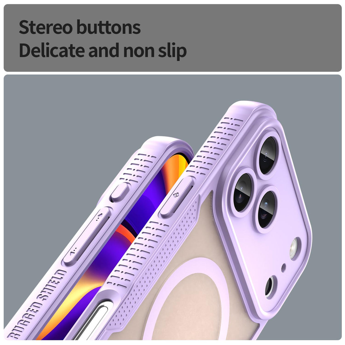 Compatible with iPhone 18 Pro Max Armor Glaze MagSafe Magnetic Phone Case - Purple