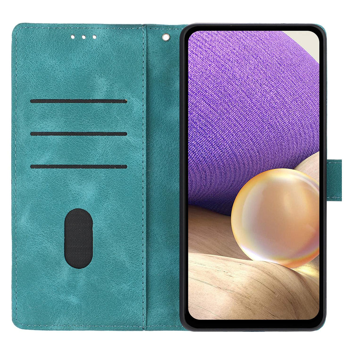 Compatible with iPhone 18 Pro Triangles Embossed Leather Phone Case - Green