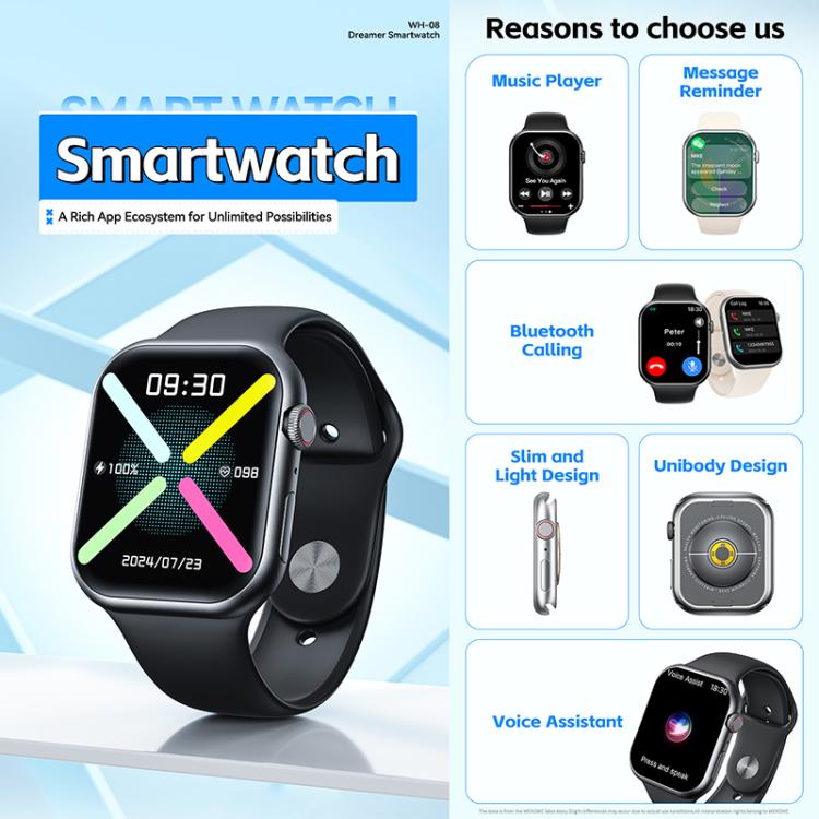 WK WH-08 Dreamer S Smart Watch, 2.01 inch Screen, Support BT Call(Black)